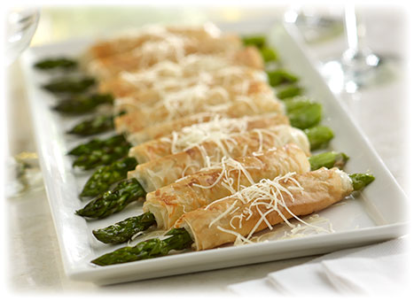 Asiago and Phyllo Wrapped Asparagus