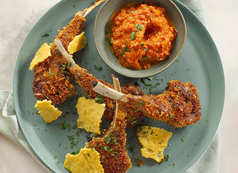 Asiago Crusted Lamb Chops