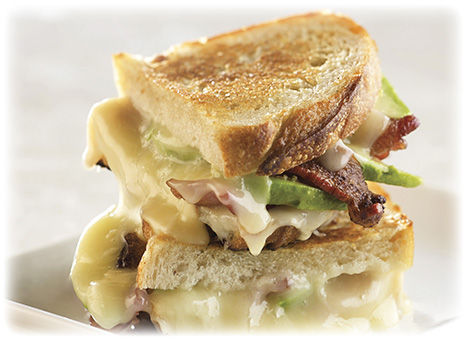 Fontina, Avocado and Bacon Grilled Cheese