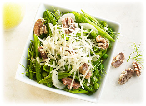 Sugar Snap Pea and Fennel Salad with Four Cheeses