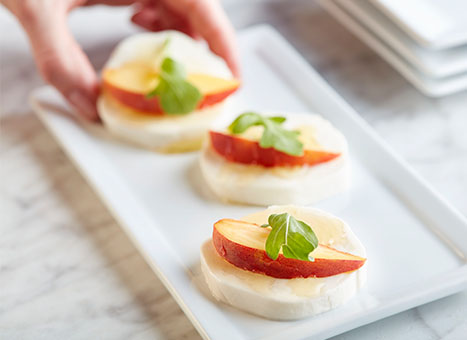 Fresh Mozzarella Peach Bites