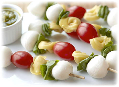 Fresh Mozzarella Tortellini Skewers