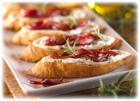 Herb Mascarpone Crostini with  Balsamic Onion Confit