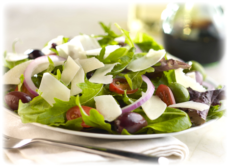 Mediterranean Salad with Shaved Parmesan