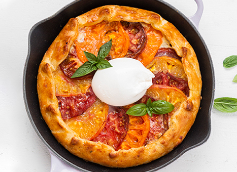 Heirloom Tomato Galette with Burrata