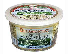 Fresh Basil and Garlic in Oil Marinated Ciliegine Cups