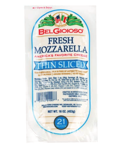 Fresh Mozzarella Thin Sliced Thermoform Log – 21 Slices