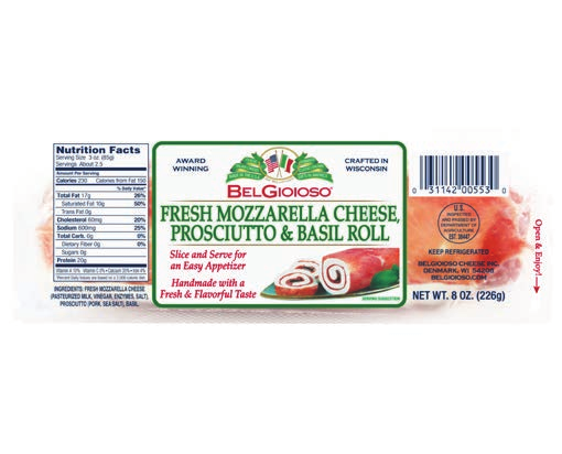 Fresh Mozzarella, Prosciutto & Basil Roll
