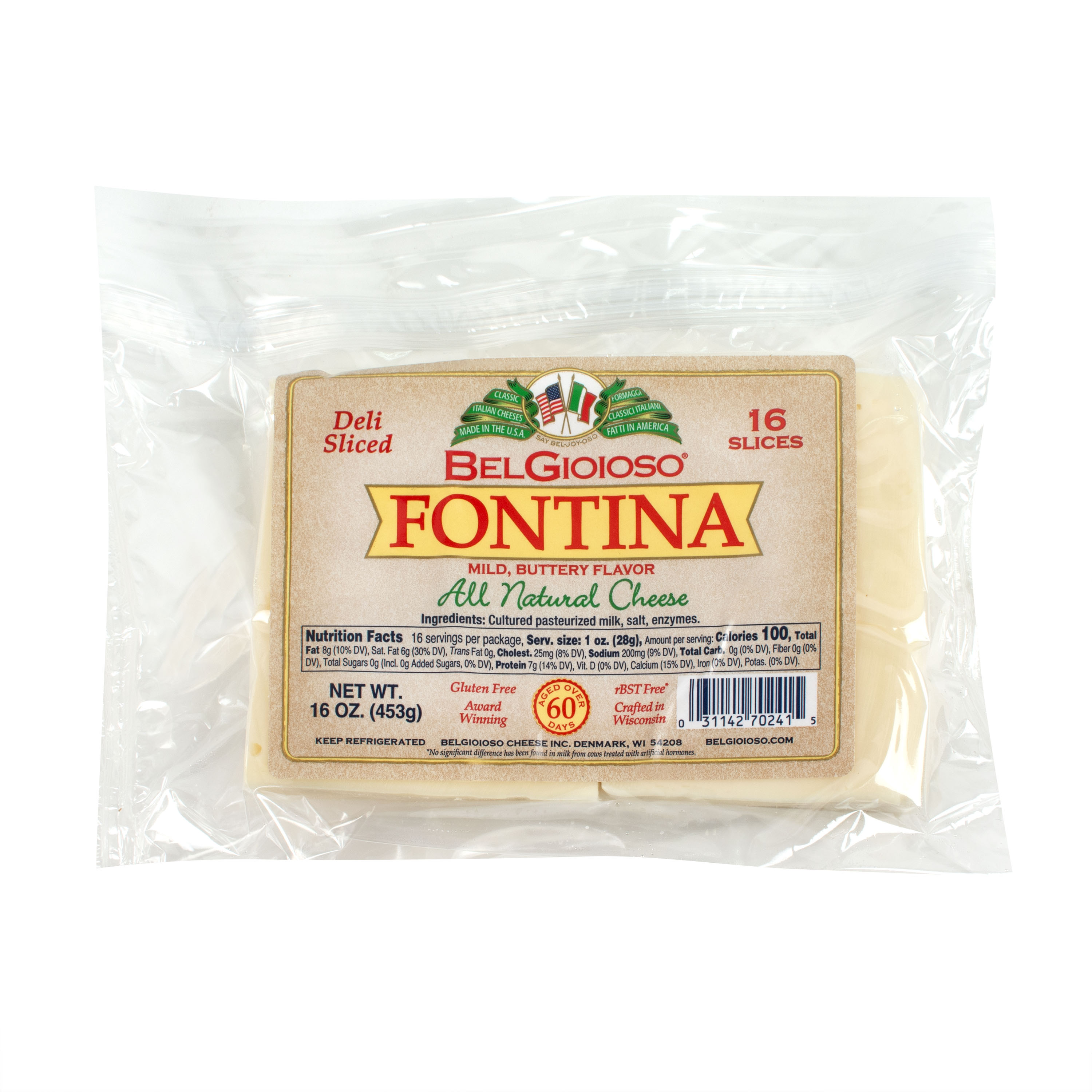 Sliced Fontina 1 Lb