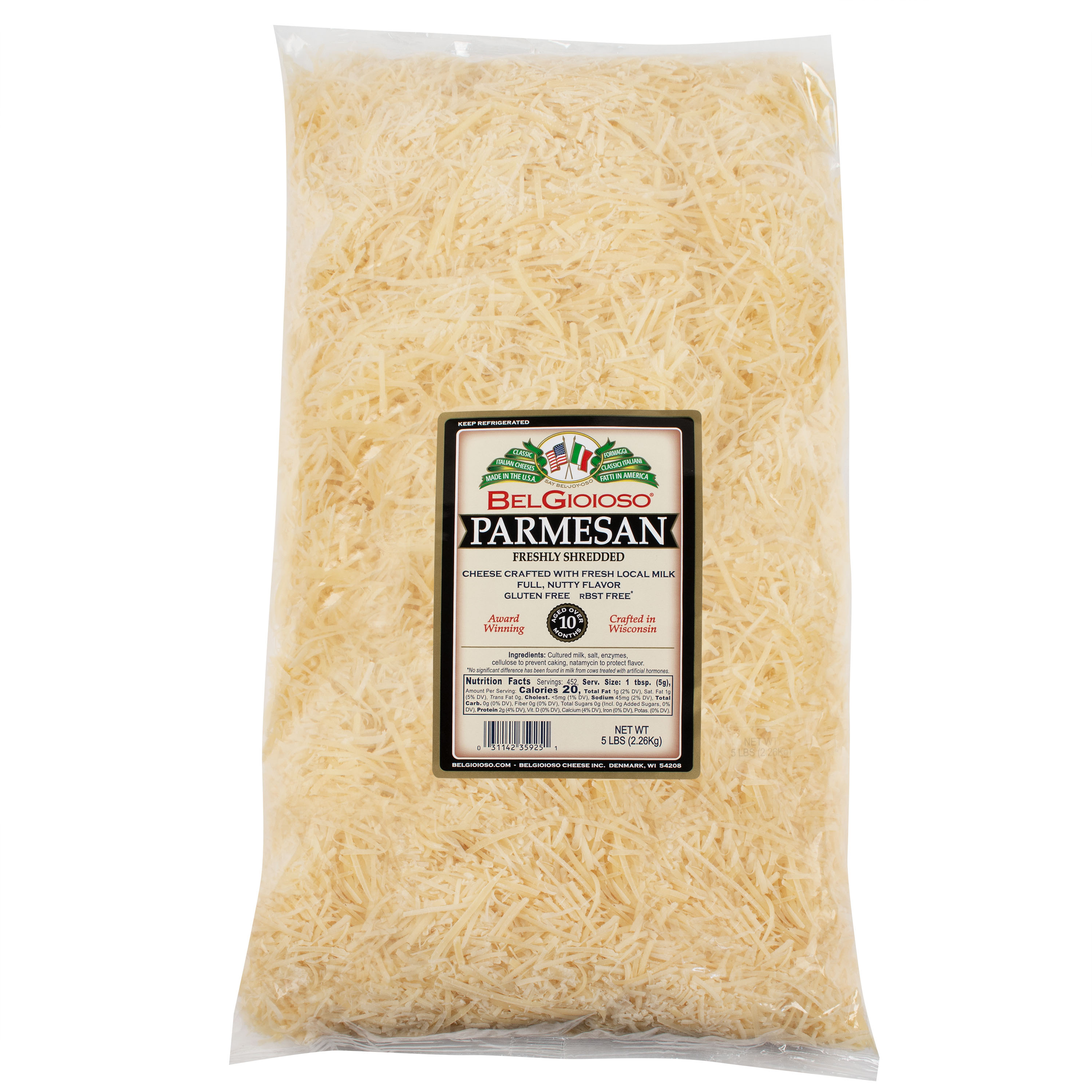 Shredded Parmesan 5 Lb BelGioioso Cheese