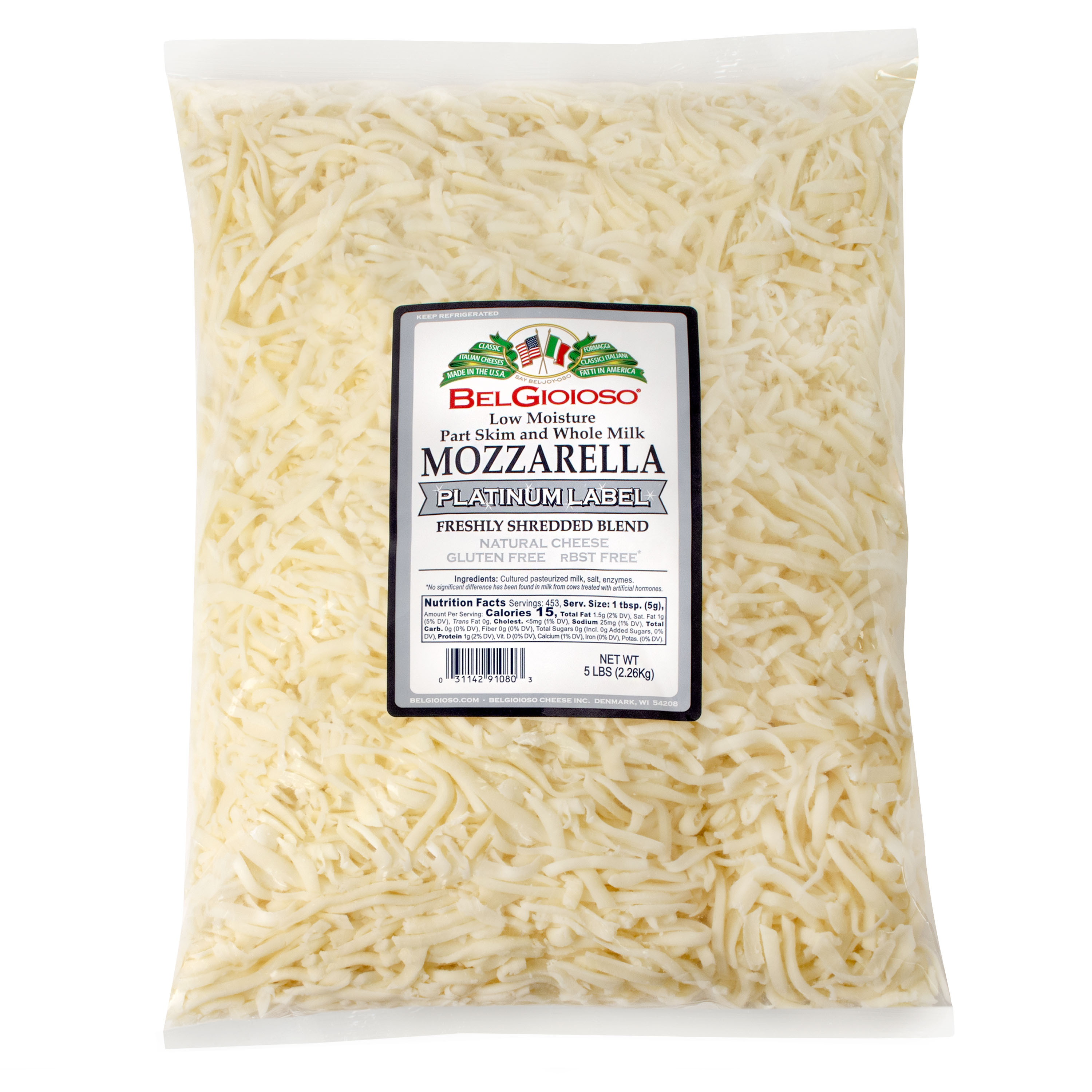 Platinum Shredded Lm Mozz 5 Lb