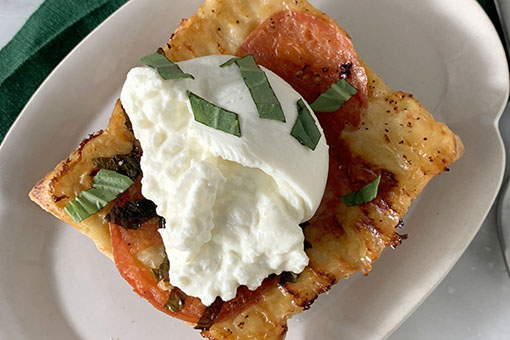 Burrata Upside Down Puff Pastry Tart