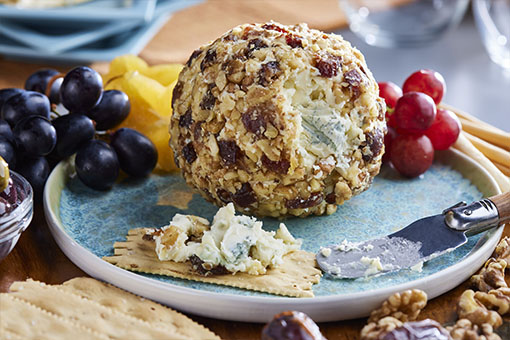 Gorgonzola Date and Walnut Cheese Ball