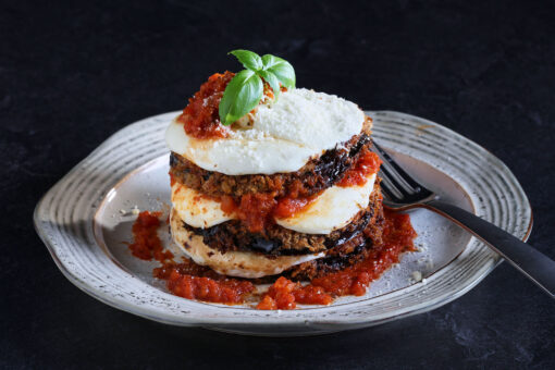 Baking Fresh Mozzarella AirFry Eggplant Stack