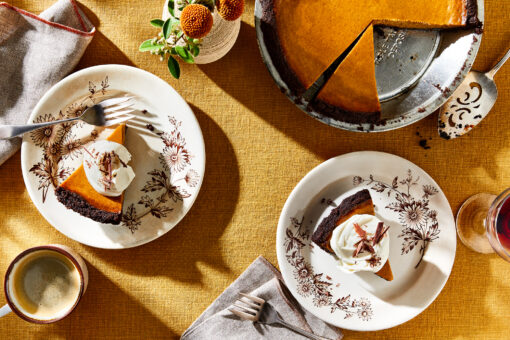 Pumpkin Mascarpone Pie with Chocolatey Cookie Crust