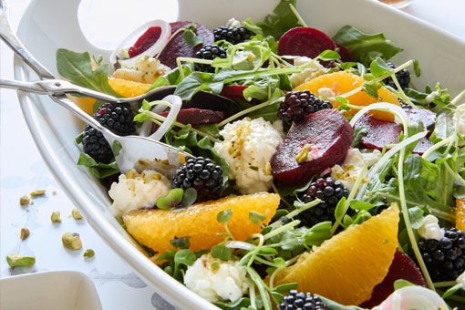 Burrata Filling, Beets and Berries Salad