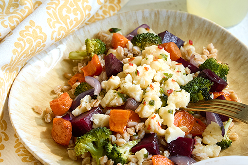 Farro and Roasted Veggies Grain Bowl