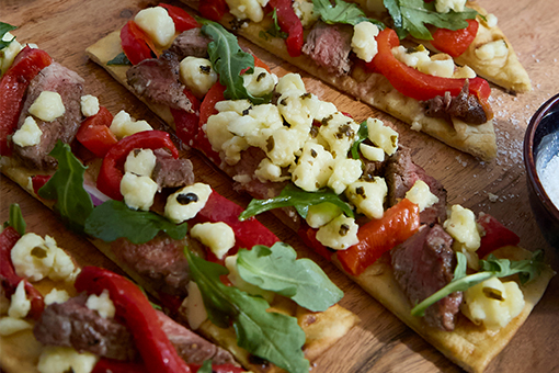Steak & Cheese Marinated Crumbles Flatbread